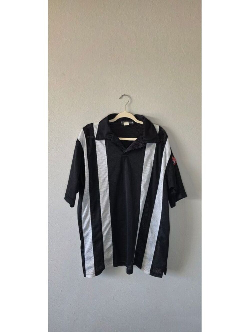 Vintage 90s Black Biscuit USA Hockey Inline Referee Jersey XXL Made in USA